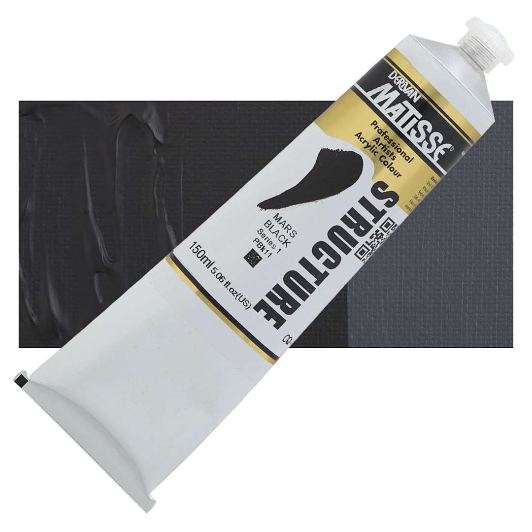 Open in modal - Matisse Structure Paint - Mars Black, 150 ml tube and swatch
