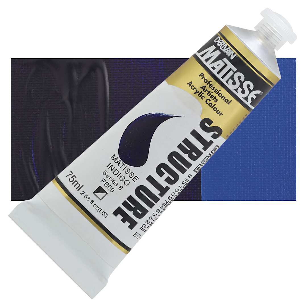 Open in modal - Matisse Structure Paint - Matisse Indigo, 75 ml tube and swatch