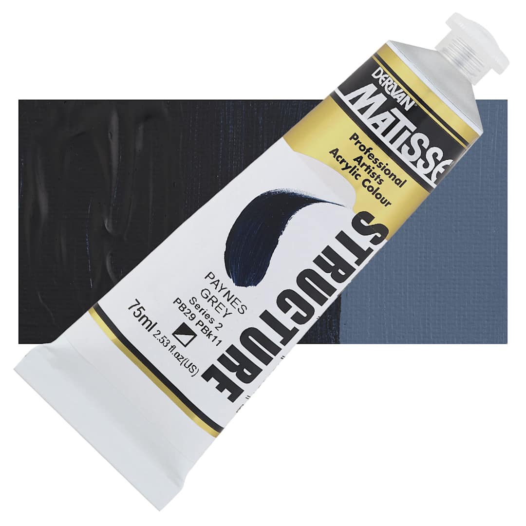 Open in modal - Matisse Structure Paint - Payne's Gray, 75 ml tube and swatch