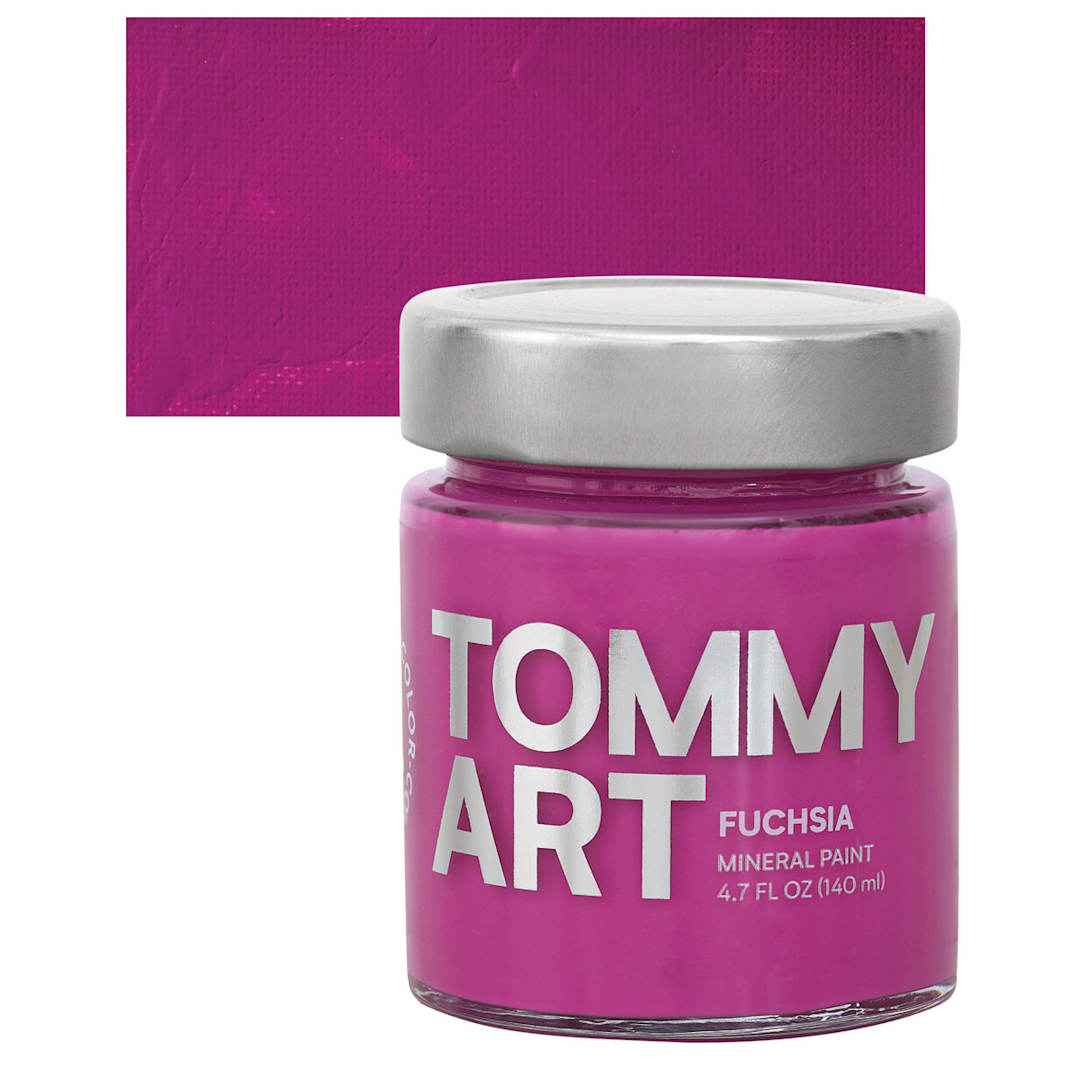 Open in modal - Tommy Art Mineral Paint - Fuchsia, 140 ml jar and swatch