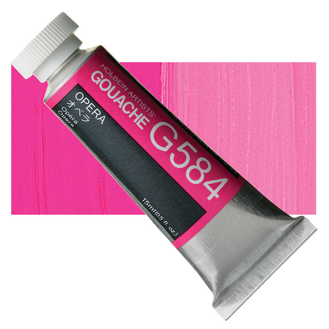 Open in modal - Holbein Artists' Gouache - Opera, 15 ml tube and swatch