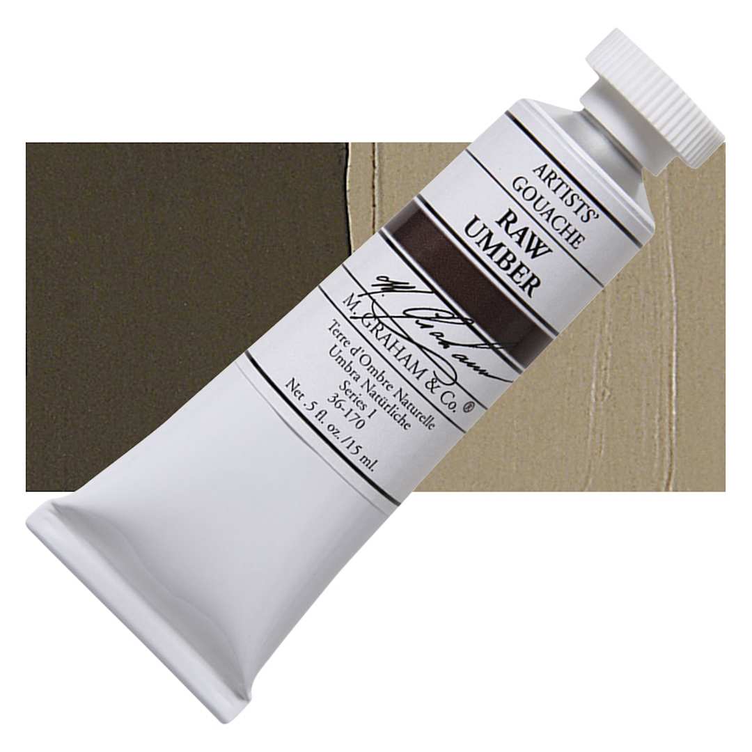 Open in modal - M. Graham Artists' Gouache - Raw Umber, 15 ml tube and swatch