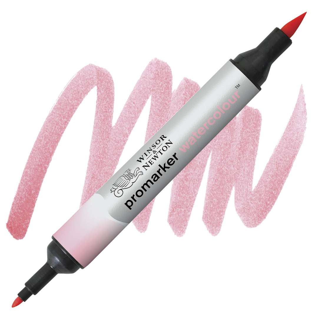 Open in modal - Winsor & Newton Promarker Watercolor Marker - Pale Rose marker and swatch