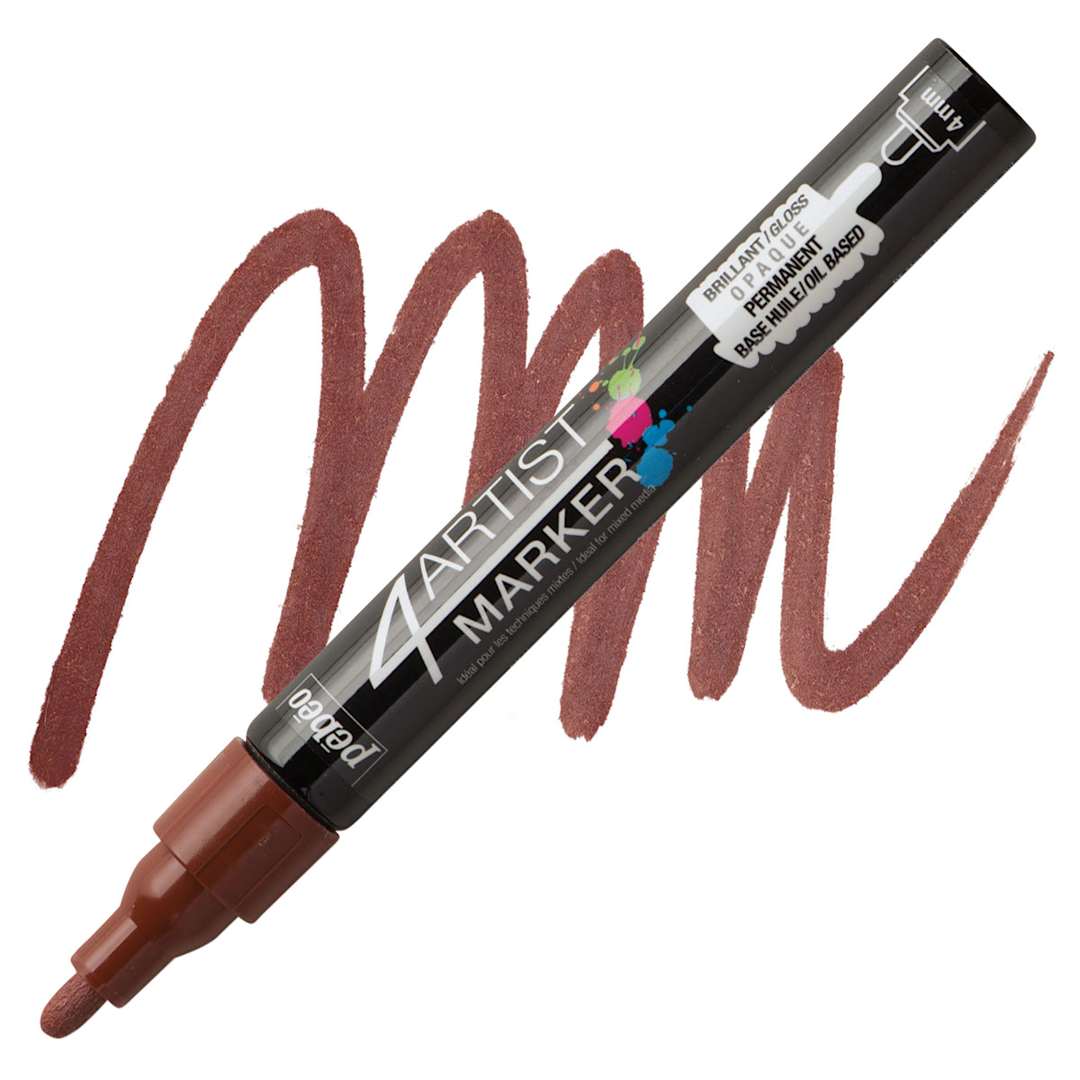 Open in modal - Pebeo 4Artist Marker - Brown, 4 mm marker and swatch