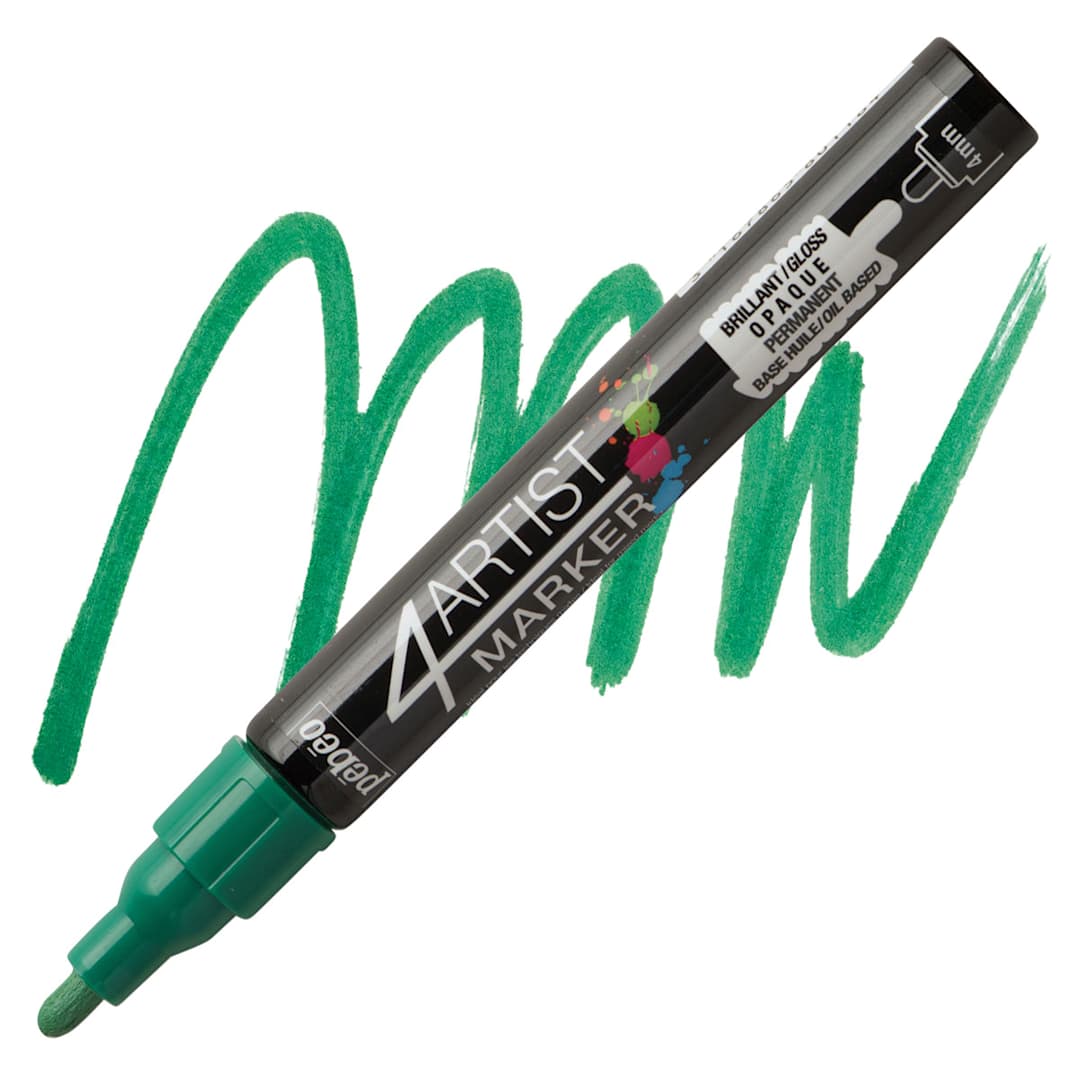 Open in modal - Pebeo 4Artist Marker - Dark Green, 4 mm marker and swatch