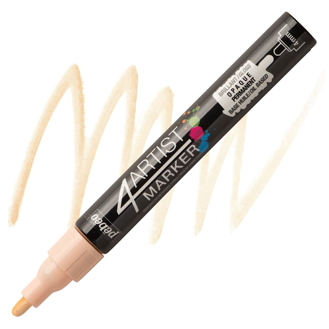 Open in modal - Pebeo 4Artist Marker - Ivory, 4 mm marker and swatch
