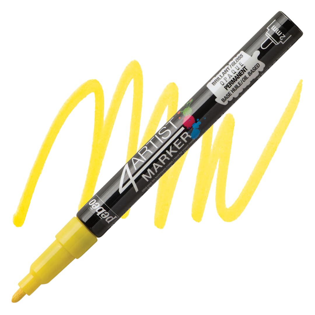 Open in modal - Pebeo 4Artist Marker - Yellow, 2mm marker and swatch