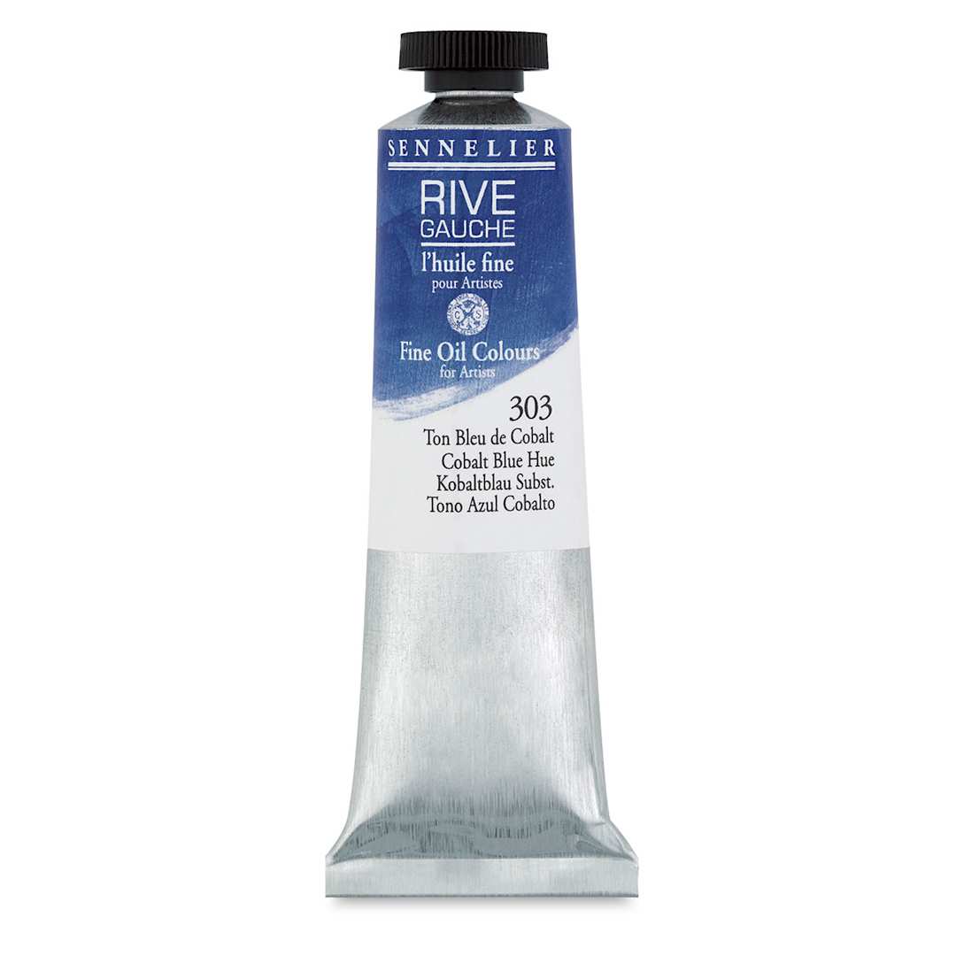 Open in modal - Rive Gauche Oil Paints and Sets - Upright tube of Cobalt Blue Hue