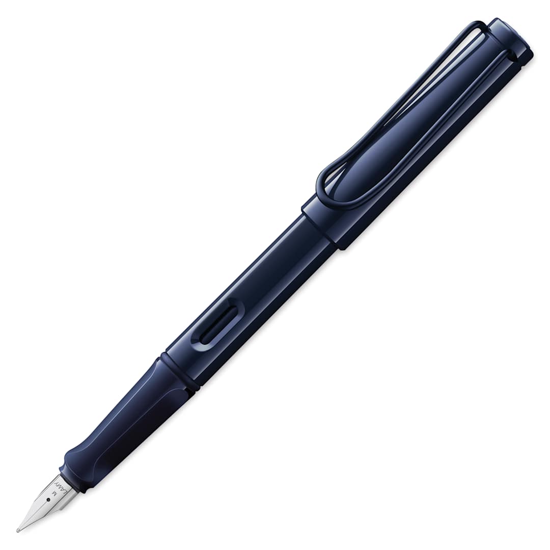 Open in modal - Lamy Safari Fountain Pen - Dark Dusk, Fine Nib, cap off