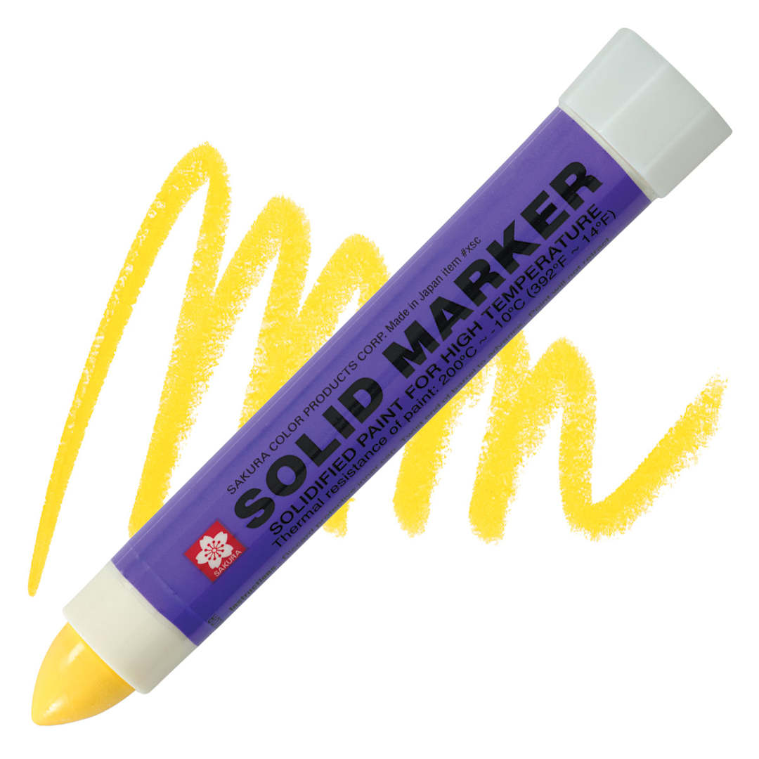 Open in modal - Sakura Solid Paint Marker - Yellow marker and swatch