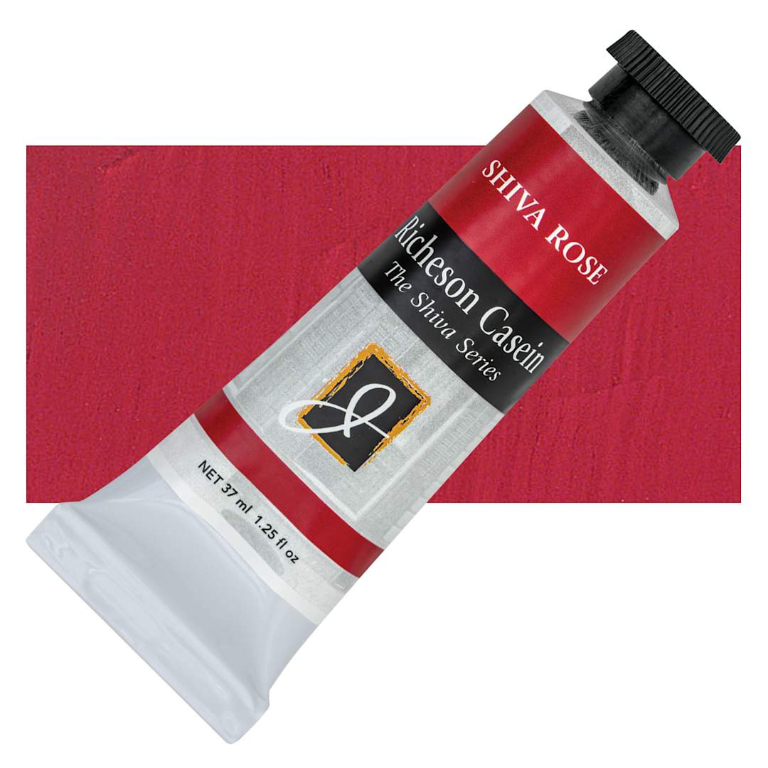 Open in modal - Richeson Casein Paint the Shiva Series - Shiva Rose, 37 ml tube and swatch