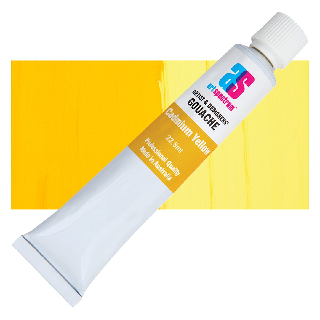 Open in modal - Art Spectrum Artists' Gouache - Cadmium Yellow, 22.5 ml tube and swatch