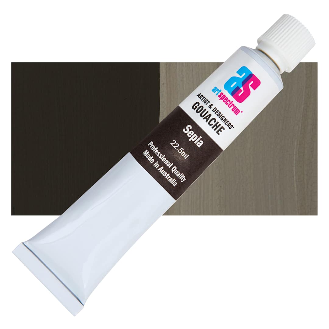 Open in modal - Art Spectrum Artists' Gouache - Sepia, 22.5 ml tube and swatch