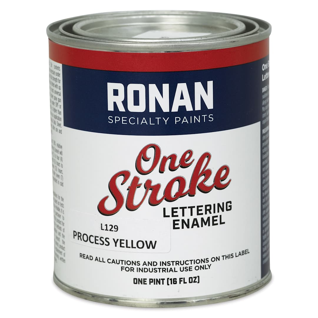 Open in modal - Ronan One Stroke Lettering Enamel - Process Yellow, Pint (Front)
