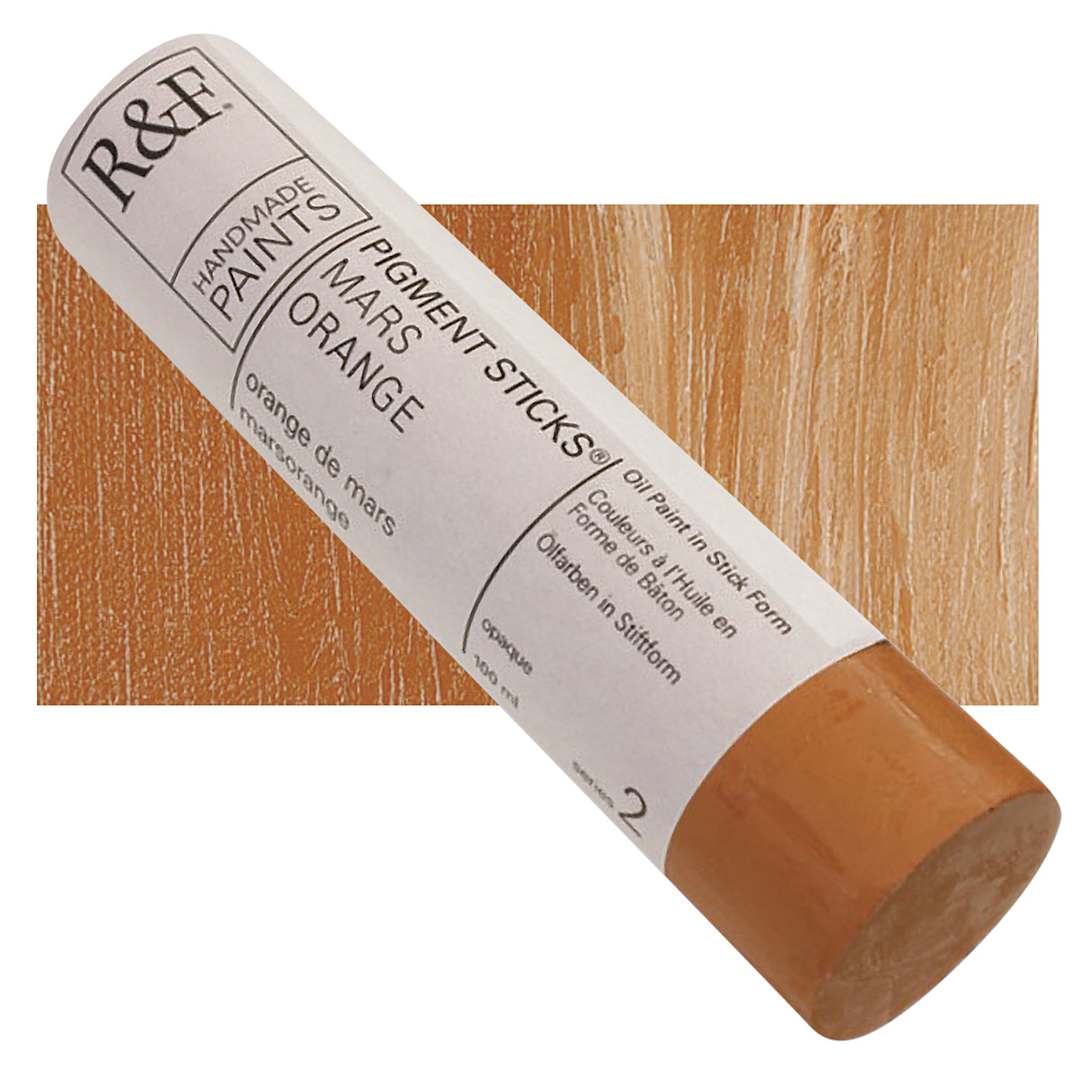 Open in modal - R&F Pigment Stick - Mars Orange, 100 ml stick and swatch