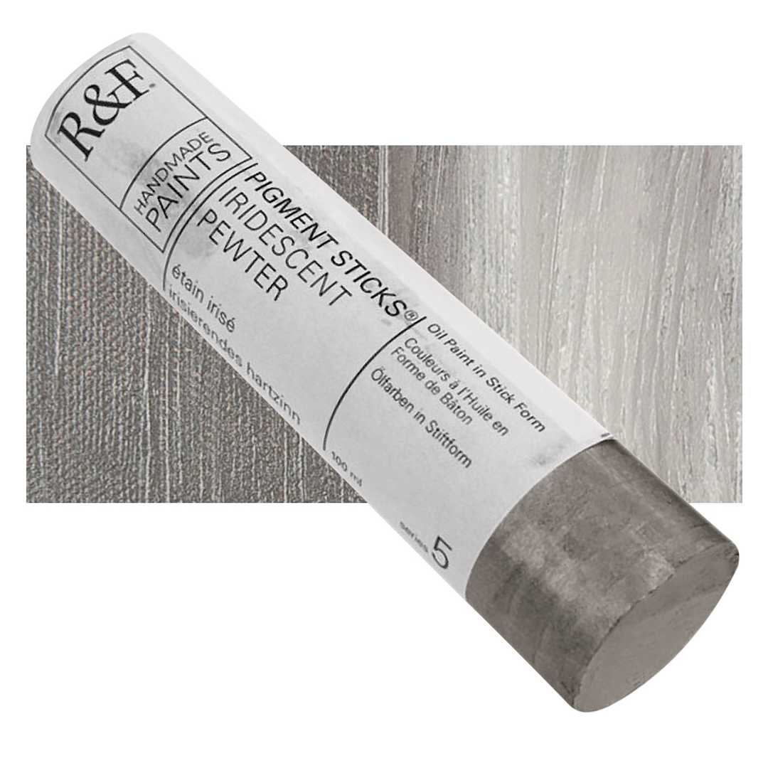 Open in modal - R&F Pigment Stick - Iridescent Pewter, 100 ml stick and swatch