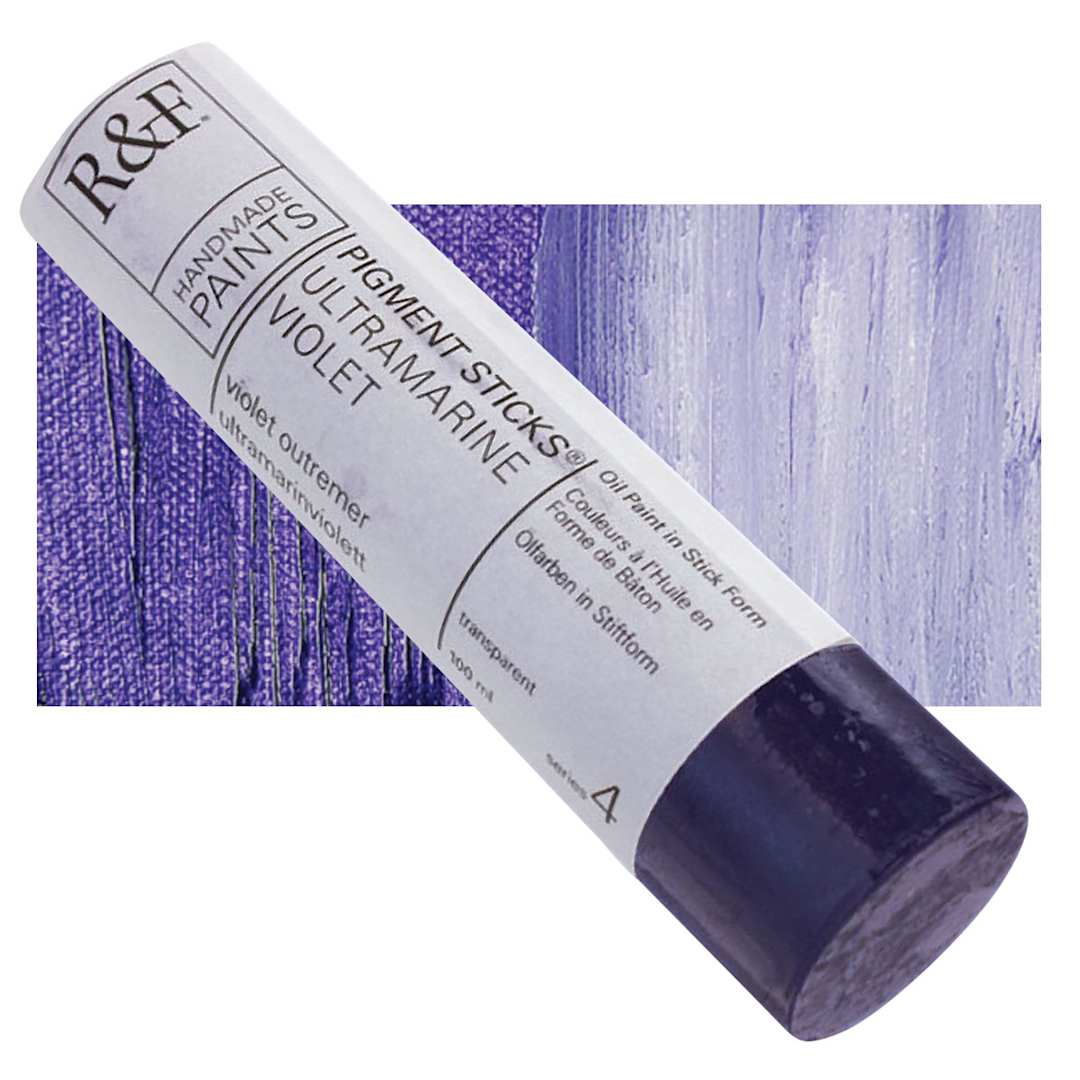 Open in modal - R&F Pigment Stick - Ultramarine Violet, 100 ml stick and swatch