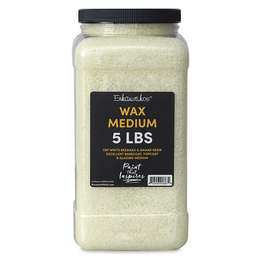Open in modal - Enkaustikos Wax Medium - Front view of 5 lb Jar of Wax Medium