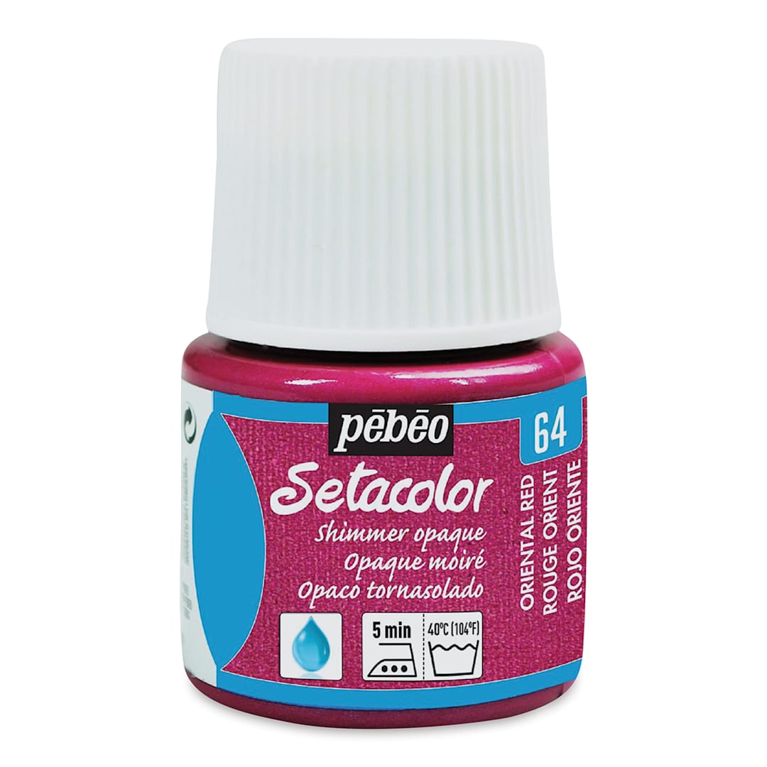Open in modal - Pebeo Setacolor Fabric Paint - Oriental Red, Shimmer Opaque, 45ml Bottle