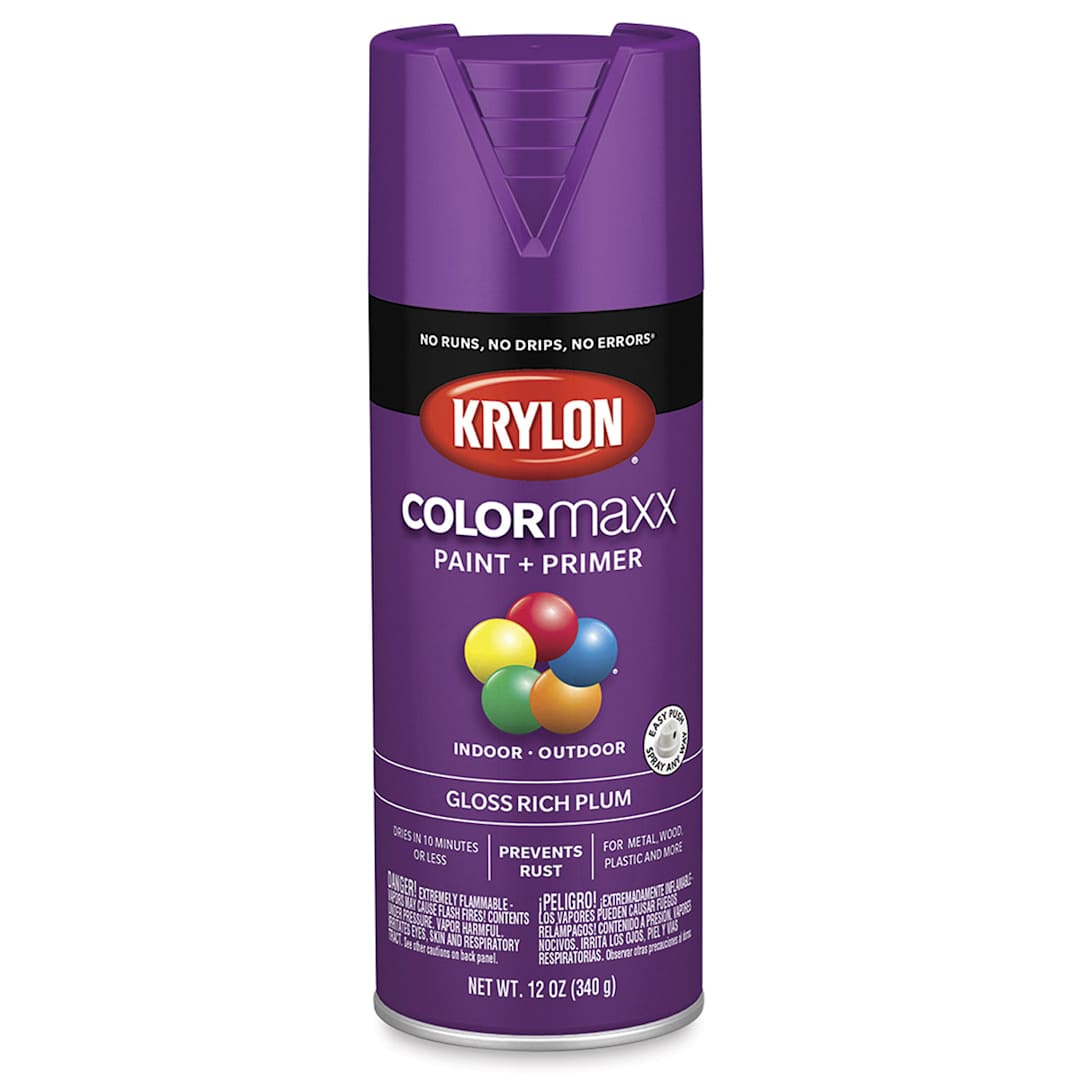 Open in modal - Krylon Colormaxx Spray Paint - Rich Plum, Gloss, 12 oz