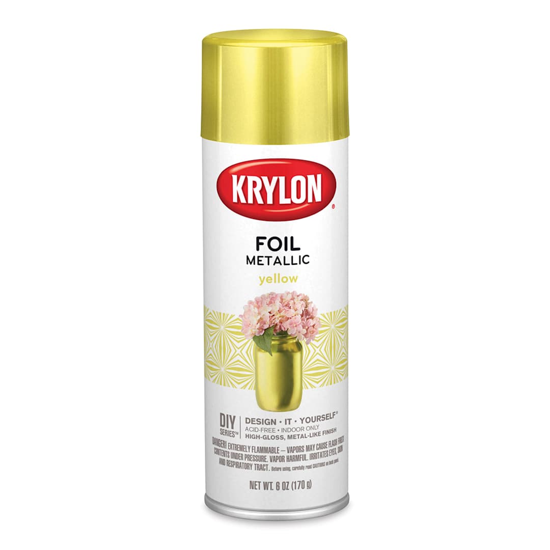Open in modal - Krylon Foil Metallic Spray Paint - Yellow, 6 oz