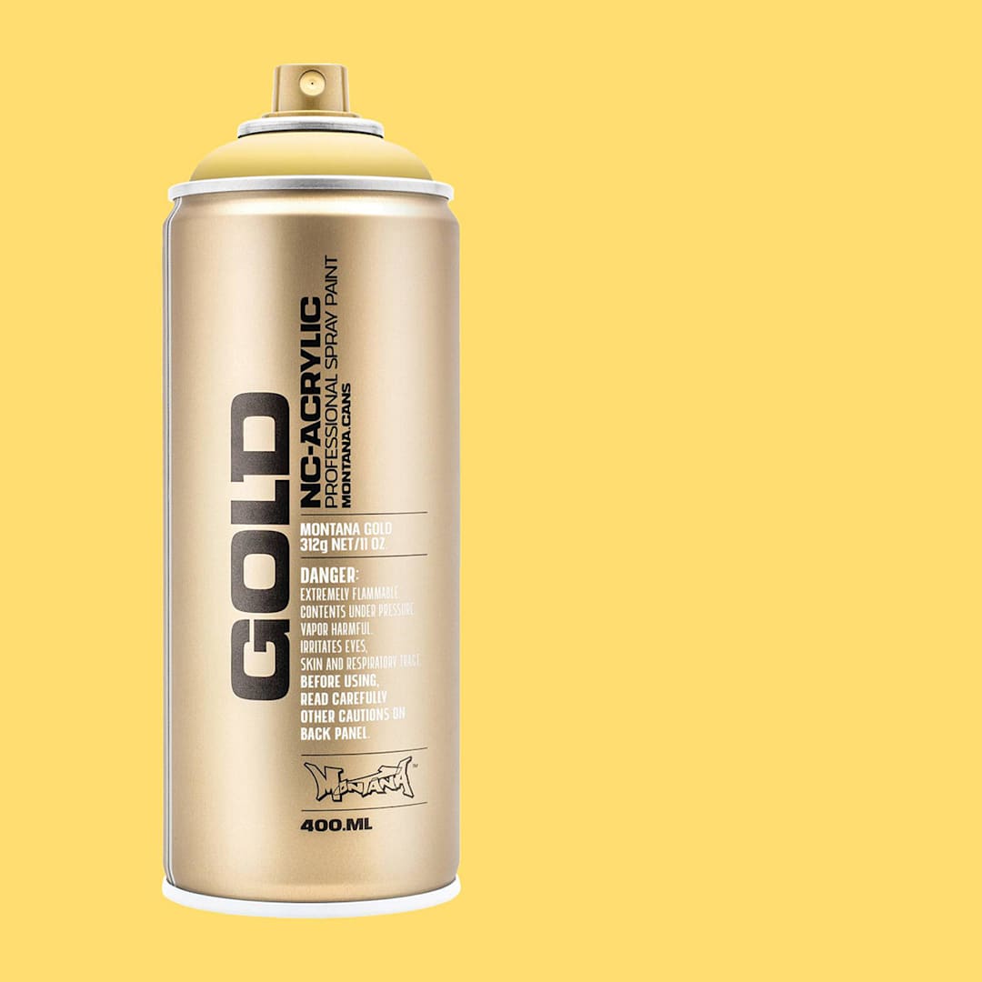 Open in modal - Montana Gold Acrylic Professional Spray Paint - Pudding, 400 ml (Spray can with color swatch)
