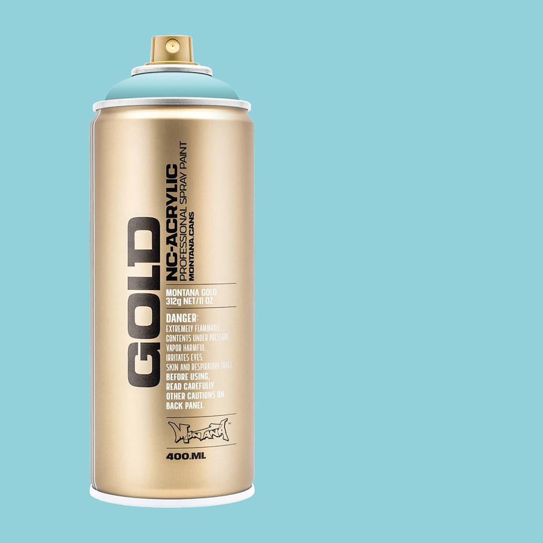 Open in modal - Montana Gold Acrylic Professional Spray Paint - Pool, 400 ml (Spray can with color swatch)