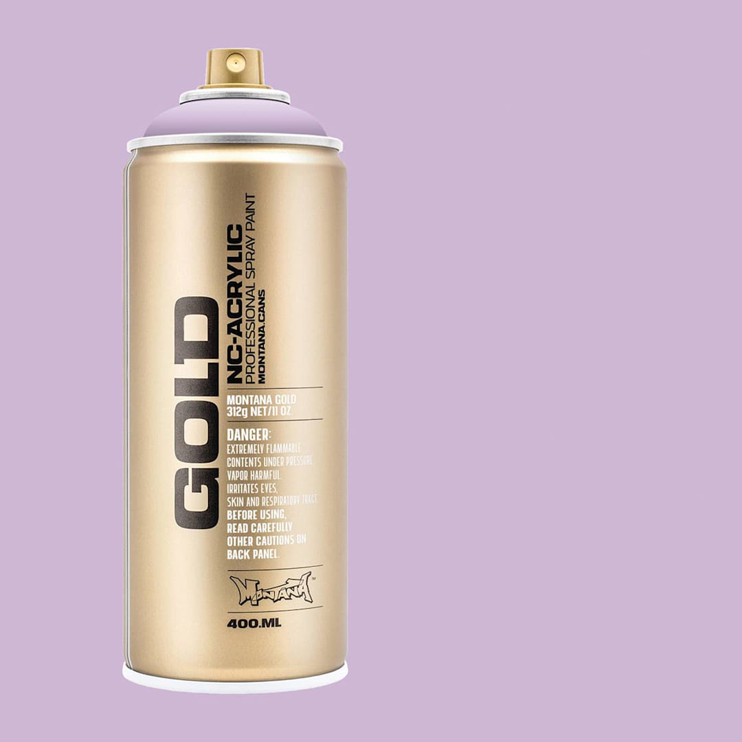 Open in modal - Montana Gold Acrylic Professional Spray Paint - Crocus, 400 ml (Spray can with color swatch)