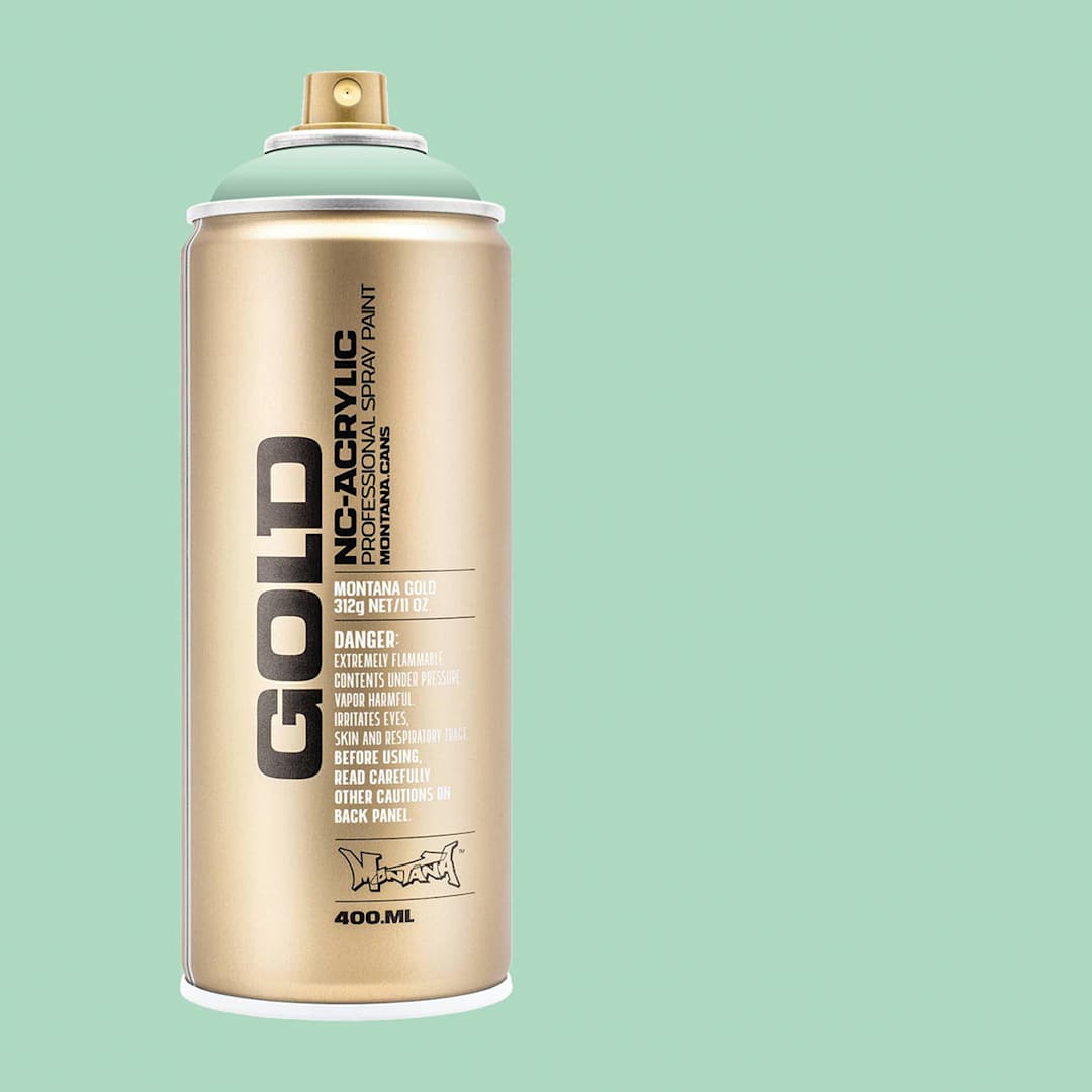 Open in modal - Montana Gold Acrylic Professional Spray Paint - Malachite Light, 400 ml (Spray can with color swatch)