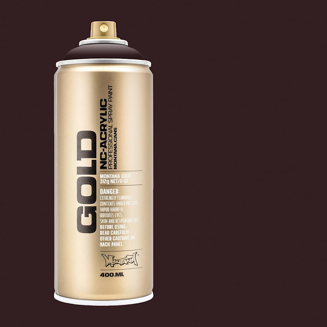 Open in modal - Montana Gold Acrylic Professional Spray Paint - Aubergine, 400 ml (Spray can with color swatch)