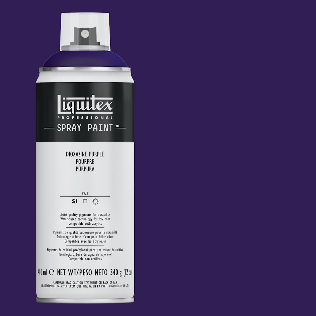 Open in modal - Liquitex Professional Spray Paint - Dioxazine Purple, 400 ml can and swatch