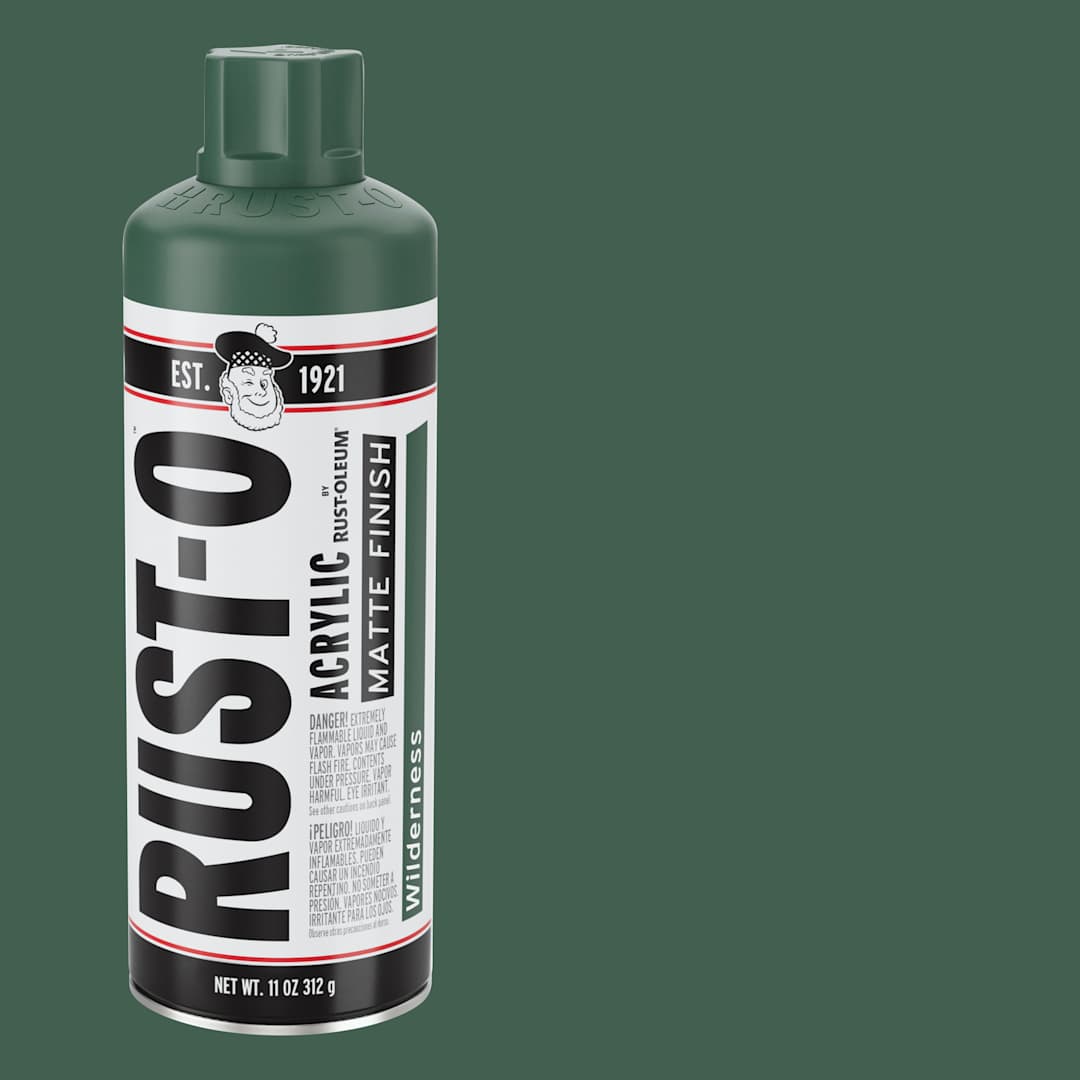 Open in modal - Rust-Oleum Rust-O Artist Acrylic Spray Paint - Wilderness, Can and Swatch