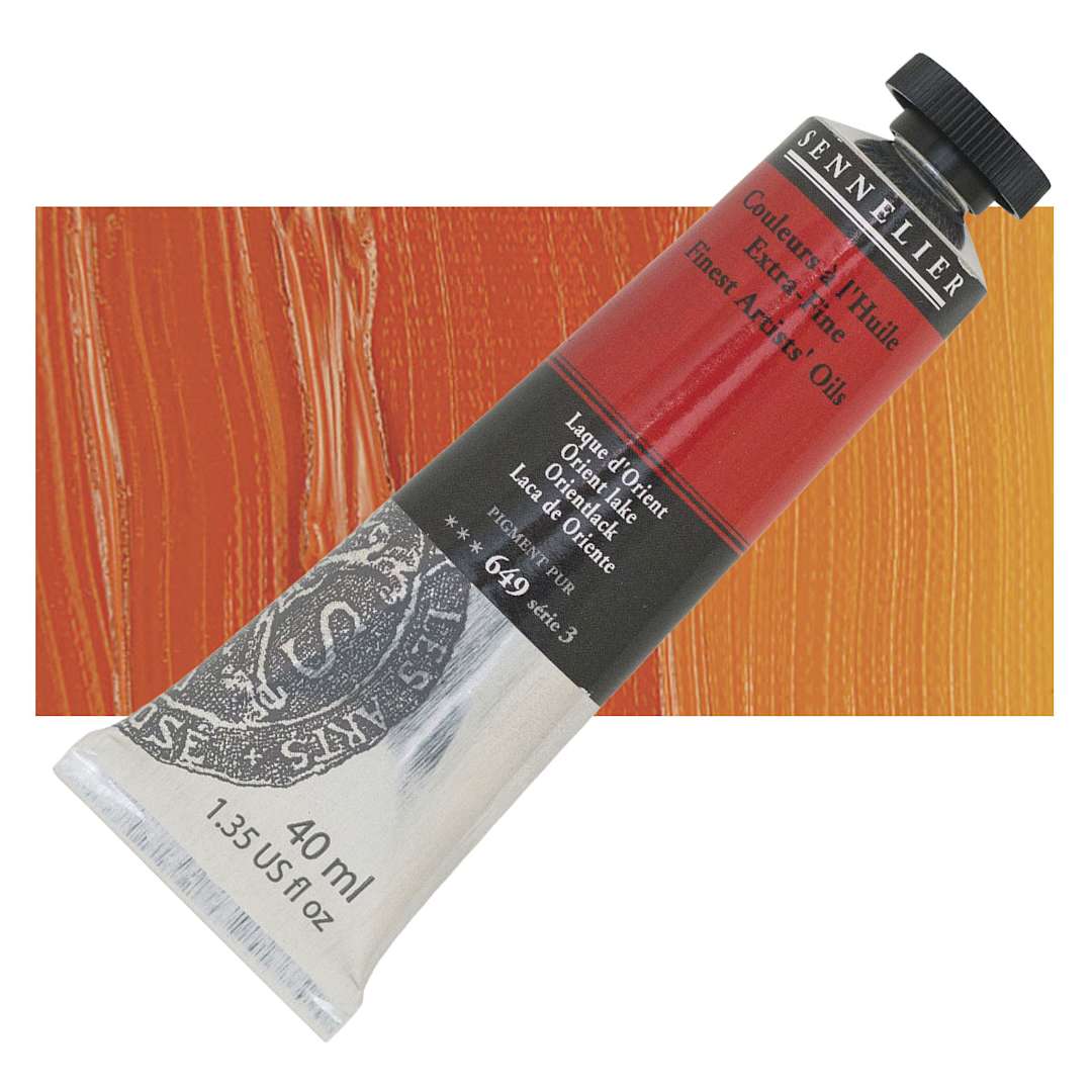 Open in modal - Sennelier Artists' Extra Fine Oil Paint - Orient Lake, 40 ml tube and swatch
