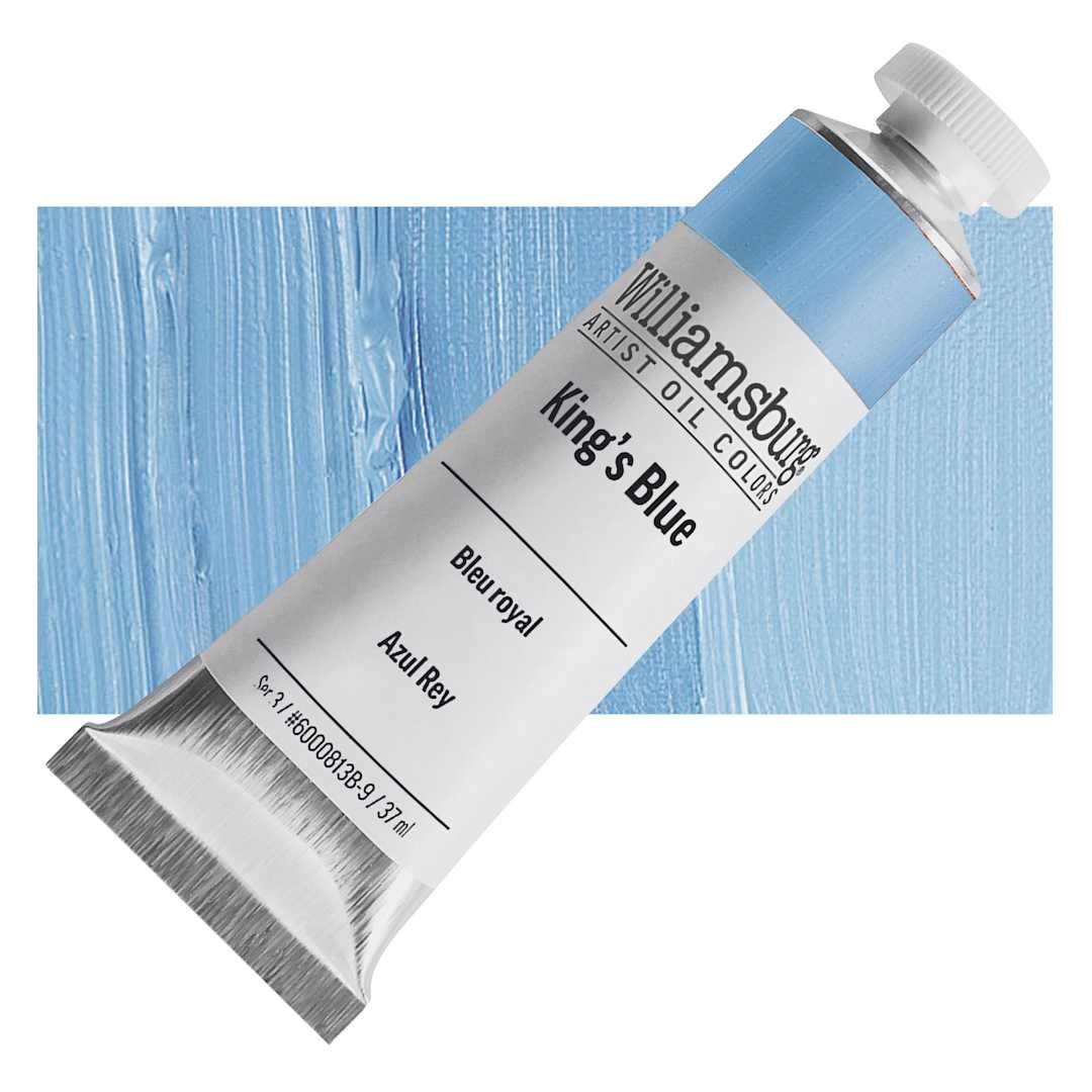 Open in modal - Williamsburg Handmade Oil Paint - Kings Blue, 37 ml tube and swatch