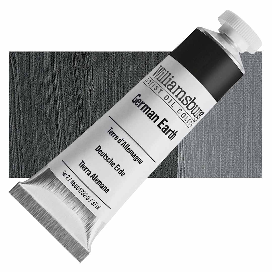 Open in modal - Williamsburg Handmade Oil Paint - German Earth, 37 ml tube and swatch
