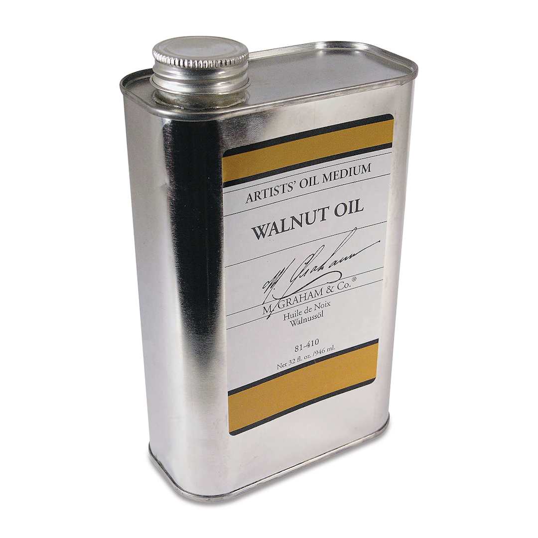 Open in modal - M. Graham Walnut Oil - Left Angle view of 32 oz Tin