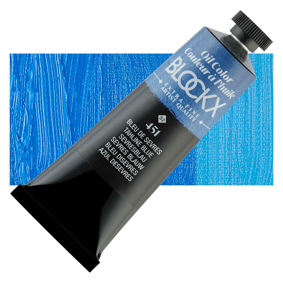 Open in modal - Blockx Artist Oil Color - Thaline Blue, 35 ml tube and swatch