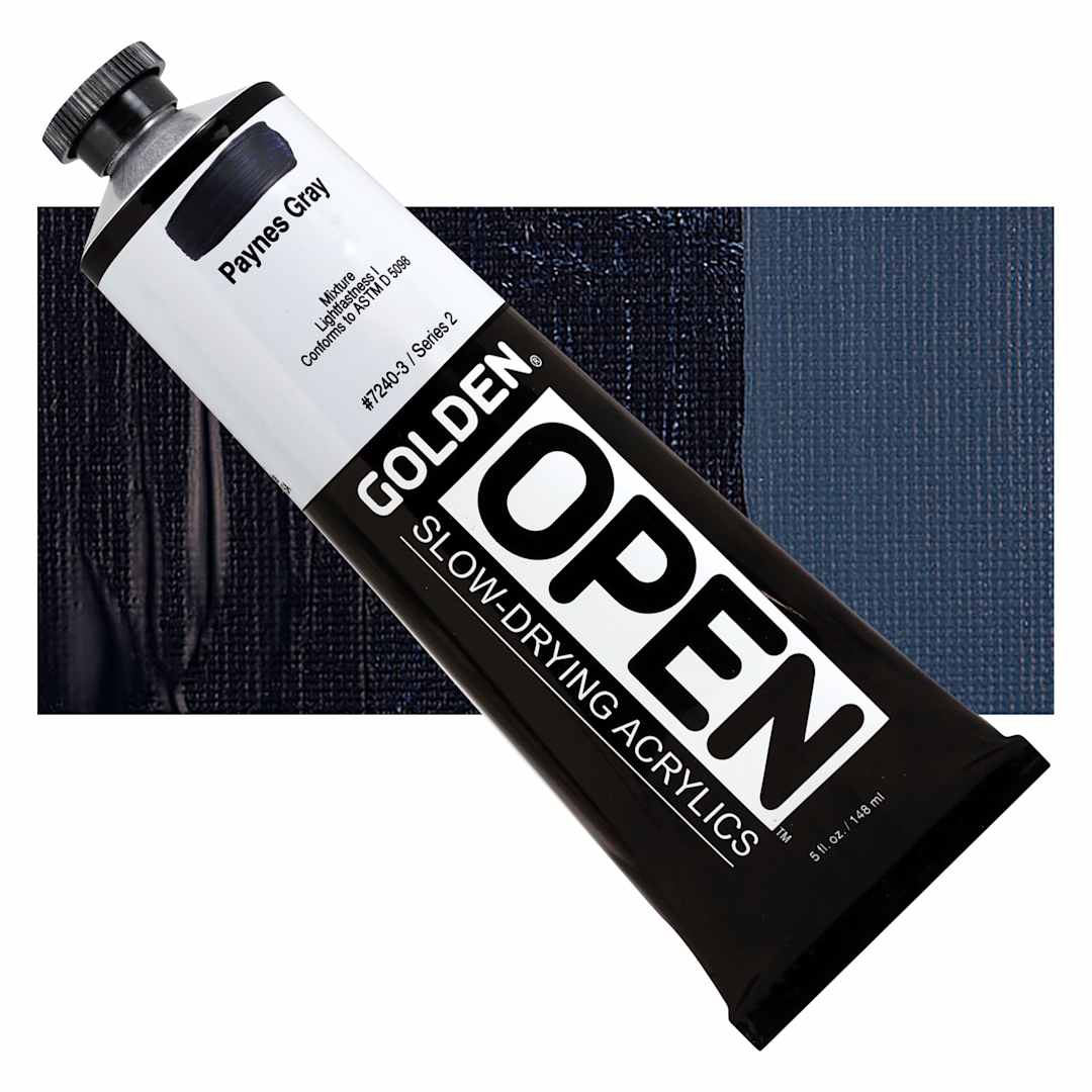 Open in modal - Golden Open Acrylic - Paynes Gray, 5 oz Tube and swatch