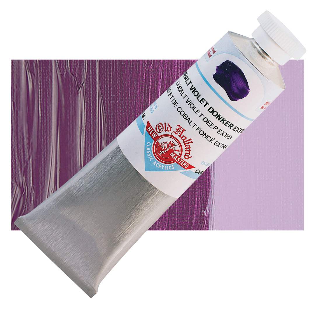 Open in modal - Old Holland New Masters Classic Acrylic Paint - Cobalt Violet Dark Extra and swatch