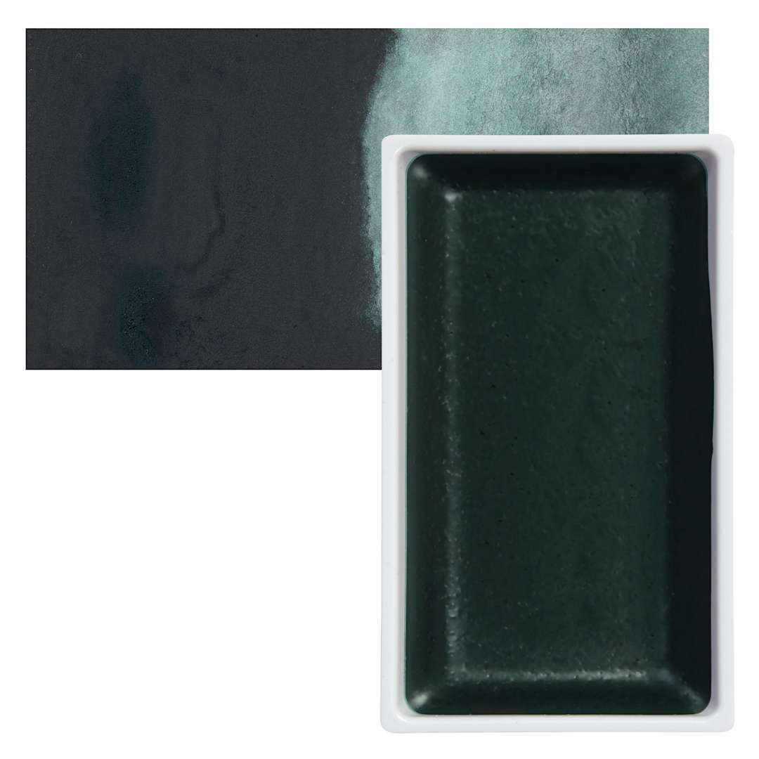 Open in modal - Kuretake Gansai Tambi Watercolor Pan - Graphite Green pan and swatch