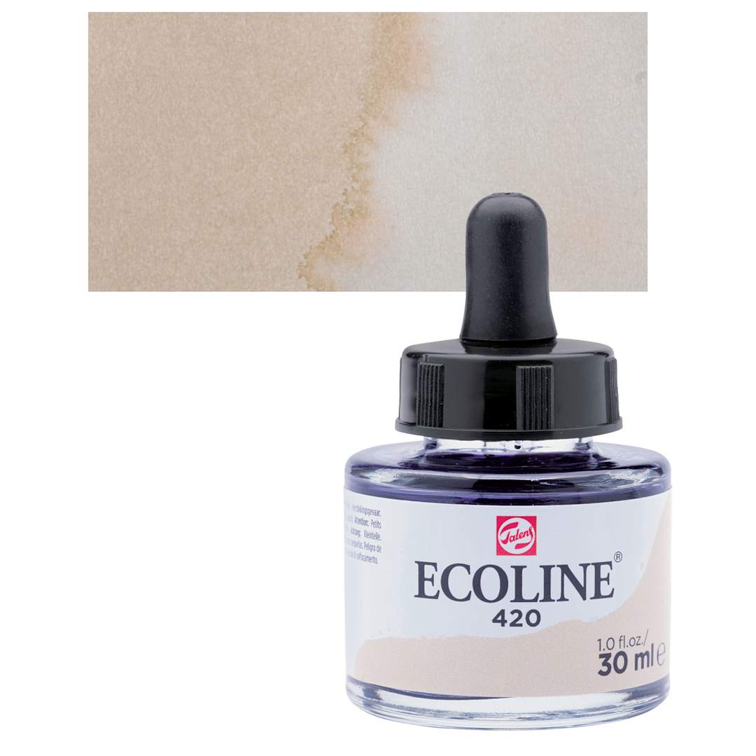 Open in modal - Ecoline Liquid Watercolor with Dropper - Beige, 30 ml jar and swatch