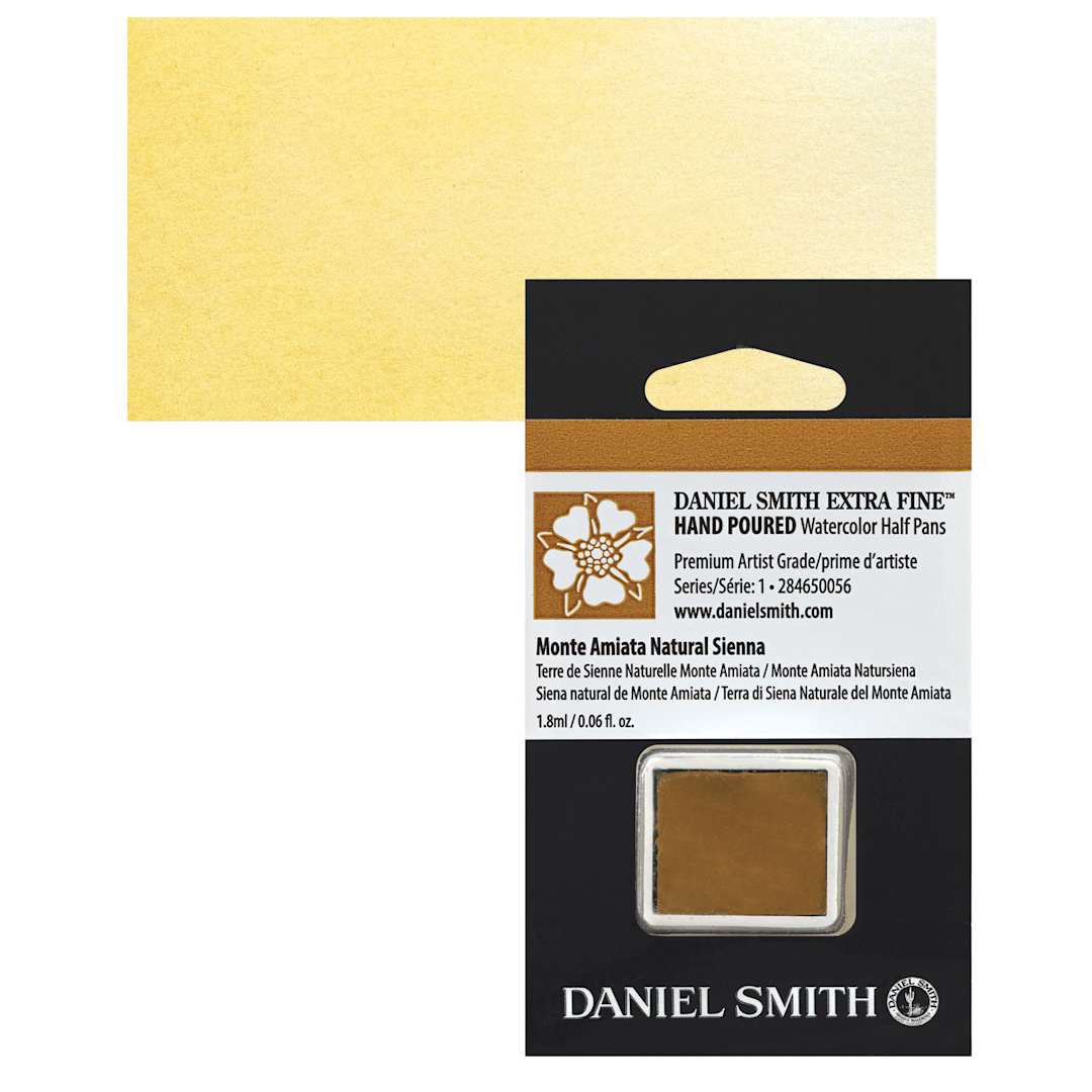 Open in modal - Daniel Smith Extra Fine Watercolor Half Pan - Monte Amiata Natural Sienna and swatch