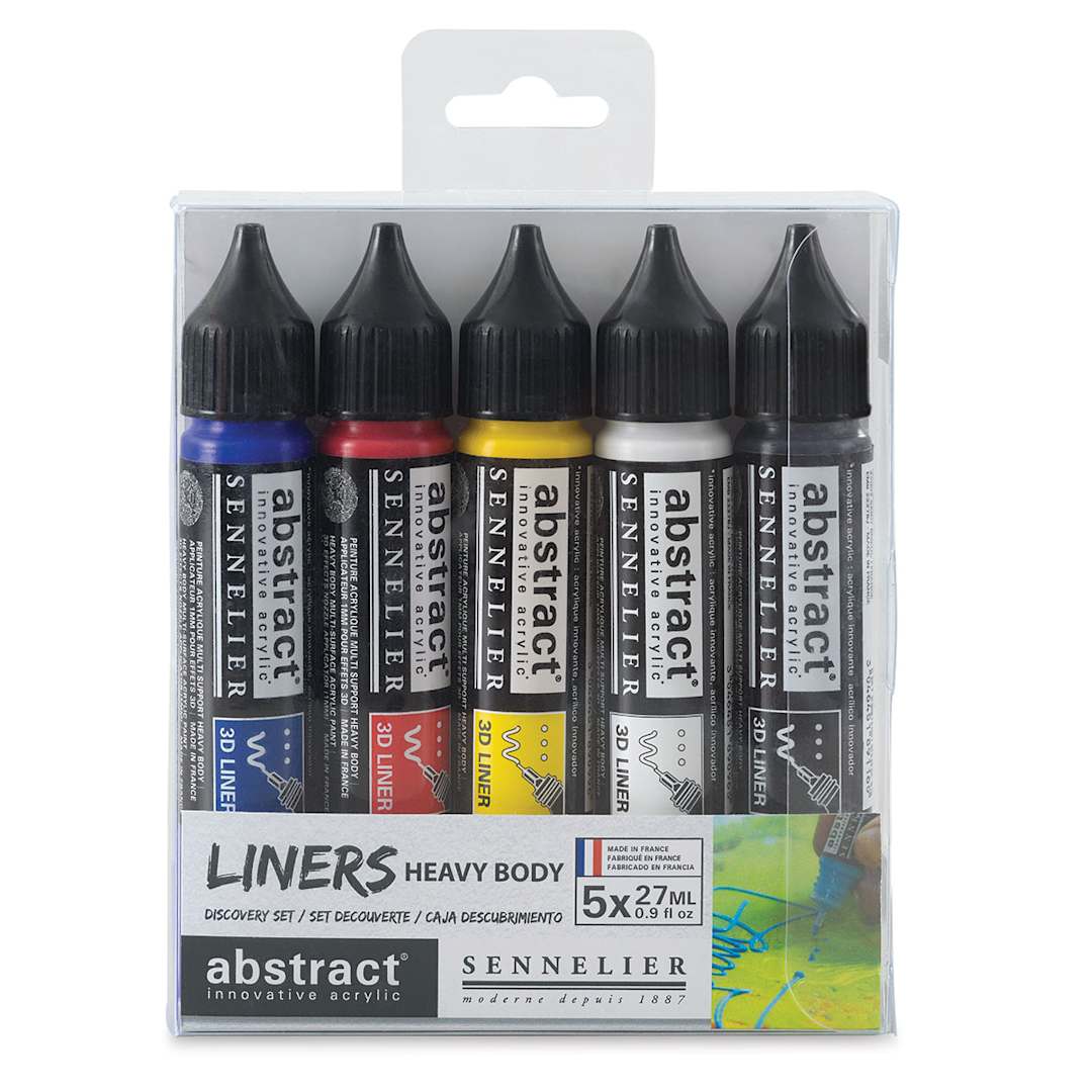 Open in modal - Sennelier Abstract 3D Liner - Discovery Set of 5 colors shown in package