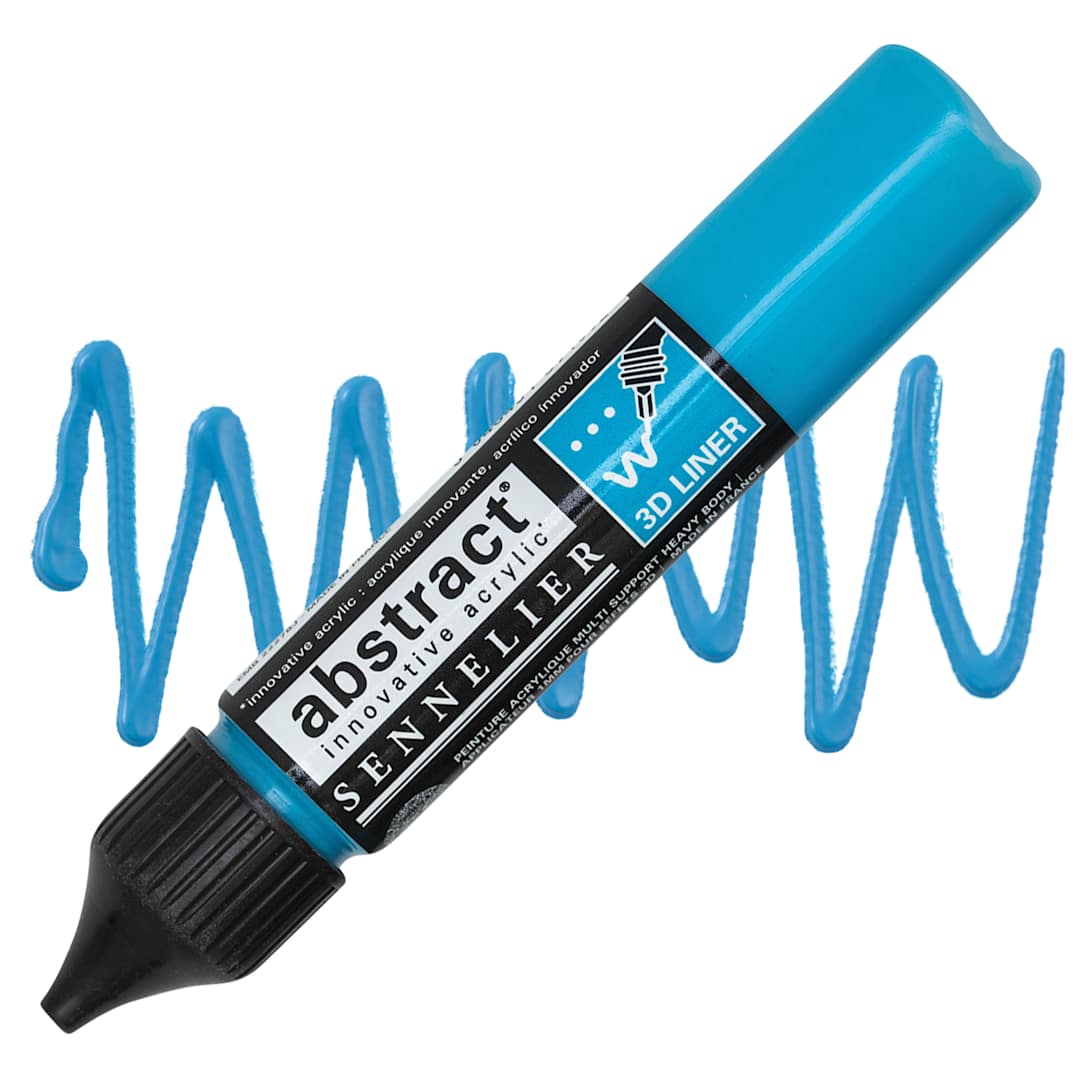 Open in modal - Sennelier Abstract 3D Liner - Azure Blue, 27 ml bottle and swatch