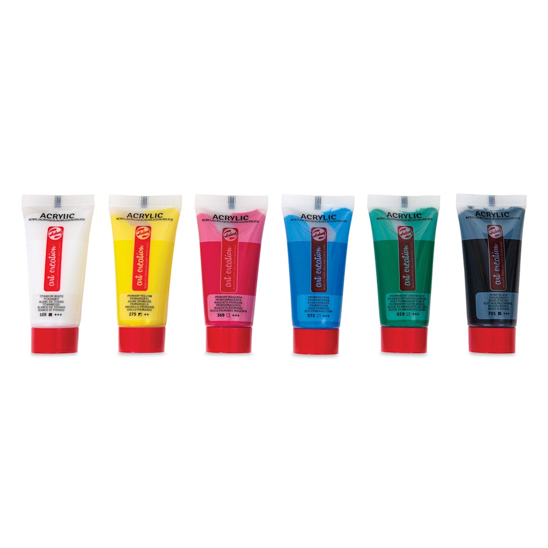 Open in modal - Talens Art Creation Acrylics - Set of 6, Primary, 12 ml Tubes
