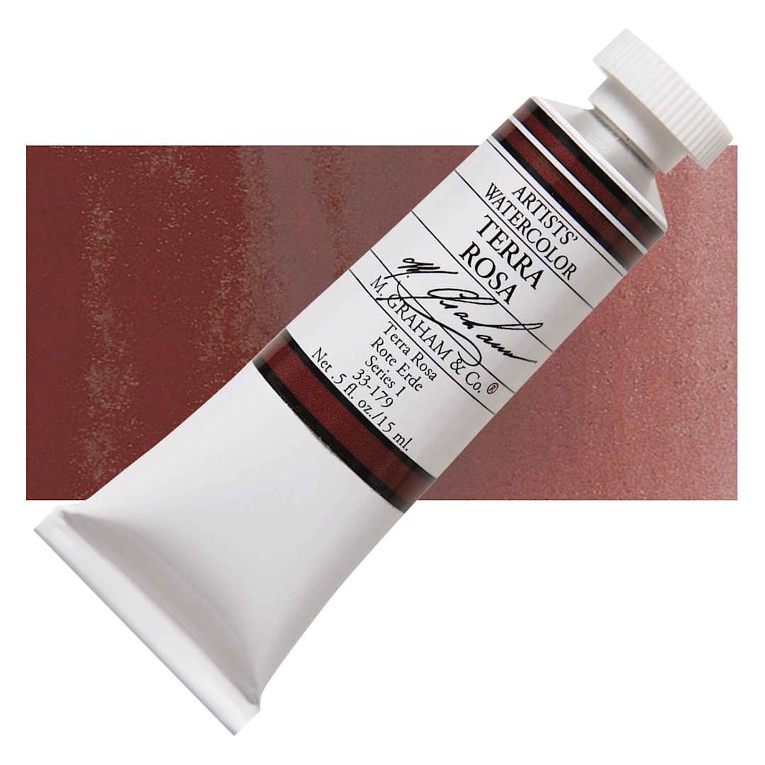 Open in modal - M. Graham Artists' Watercolor - Terra Rosa, 15 ml Tube and swatch
