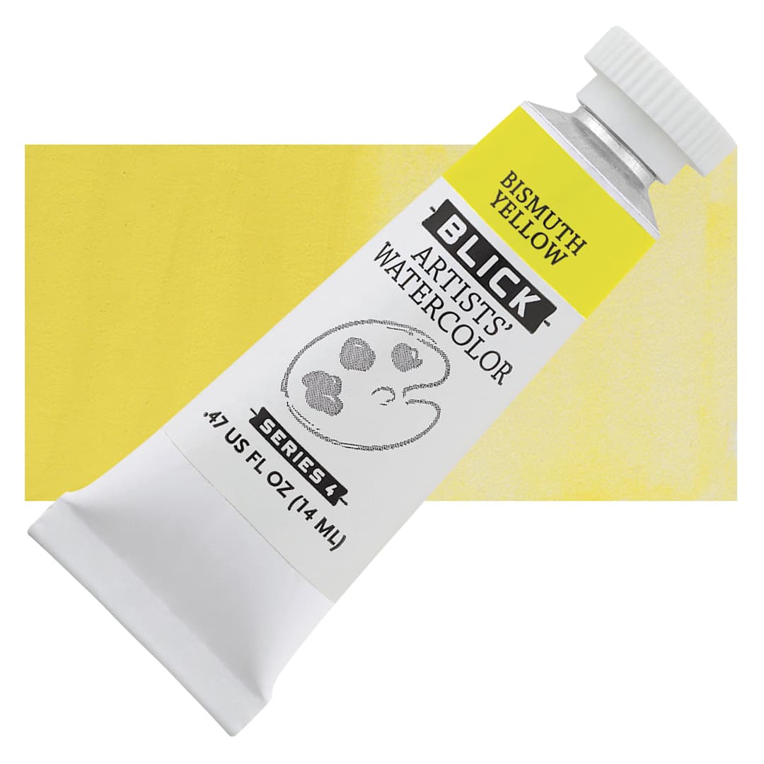 Open in modal - Blick Artists' Watercolor - Bismuth Yellow, 14 ml tube and swatch