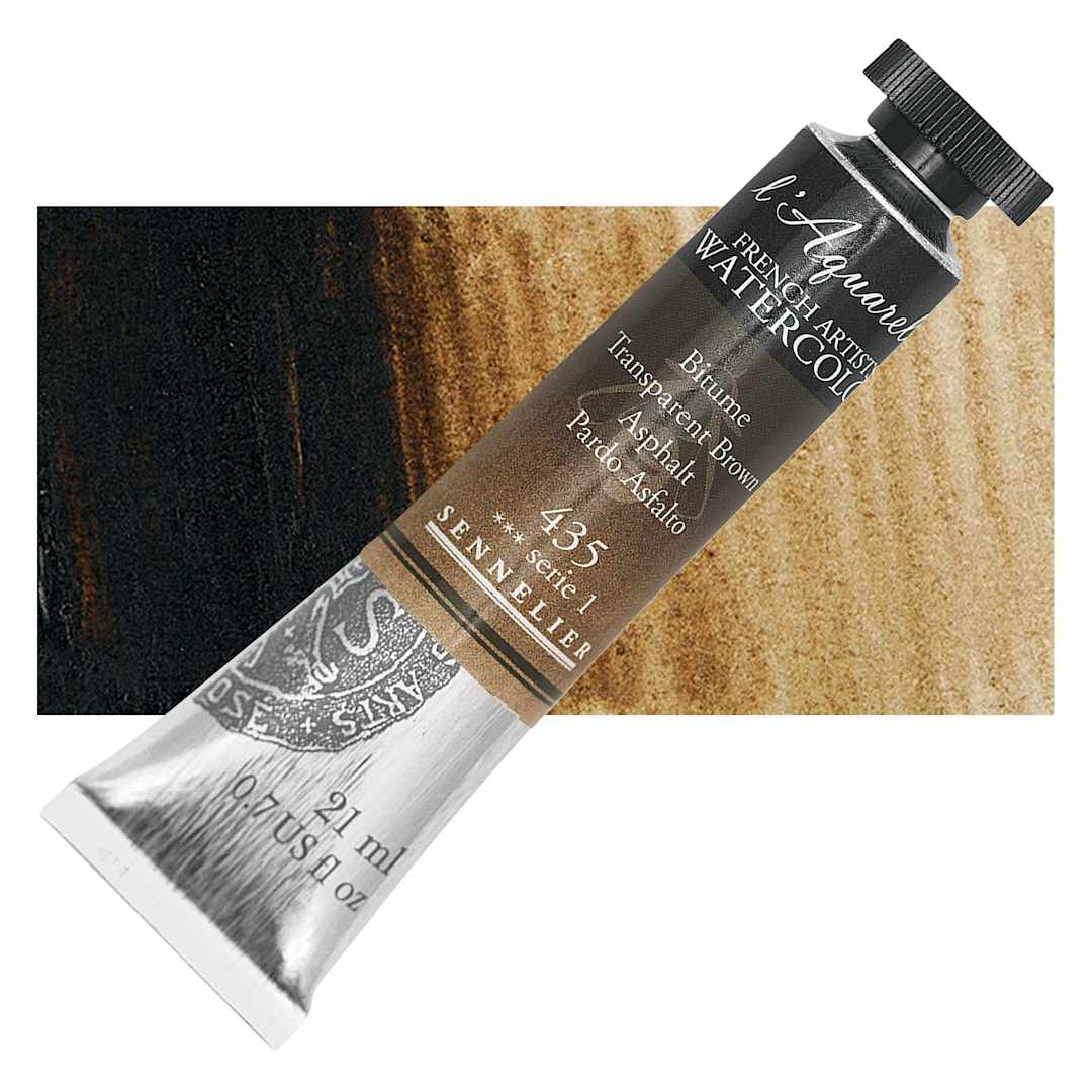 Open in modal - Sennelier French Artists' Watercolor - Transparent Brown, 21 ml Tube and swatch