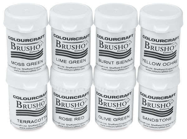 Open in modal - Brusho Crystal Colours -  Components of Assorted Set of 8 shown