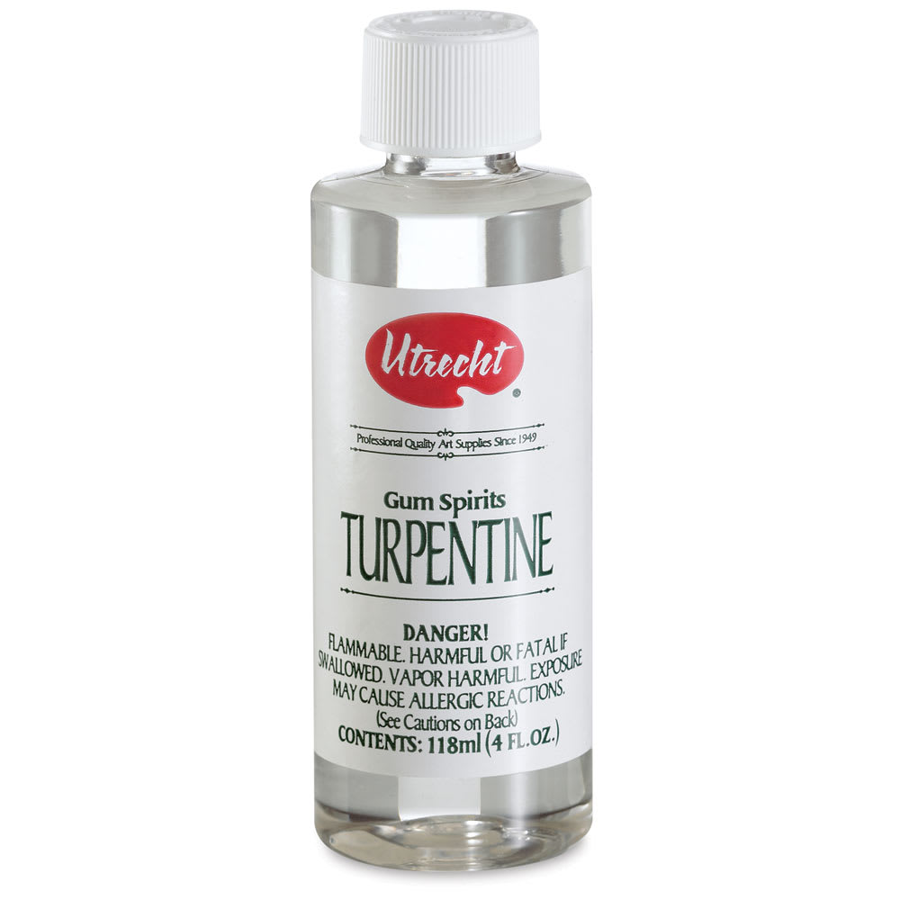Open in modal - Utrecht Gum Spirits Turpentine - Front view of 4 oz bottle